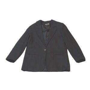 Sag Harbor Womens Blazer Sz 10 Black Wool Classic Suit Jacket Work Office Fall
